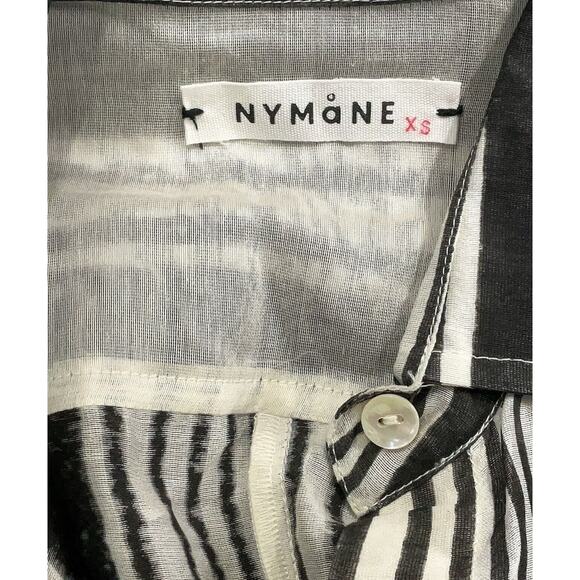NYMaNE Ethnically Made Cotton Silk Striped Shirt Button Down XS - Picture 5 of 5